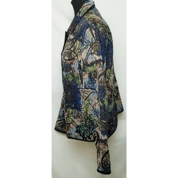 CJ Bank Tapestry Button Up Blazer Jacket Multicolor Reversible Artsy Boho Size L - Picture 4 of 11